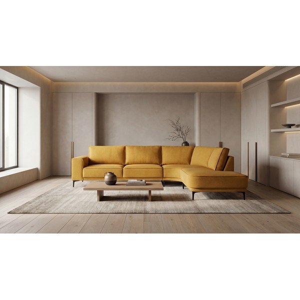 Gorčično rumena kotna sedežna garnitura (desni kot) Copenhagen – Scandic-image-1