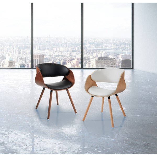 Črn/temno rjav oblazinjen jedilni stol z nasloni za roke Visby Evo – Tomasucci-image-4