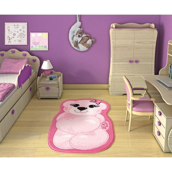 Otroška preproga Pretty Bear Pink, 80x127 cm