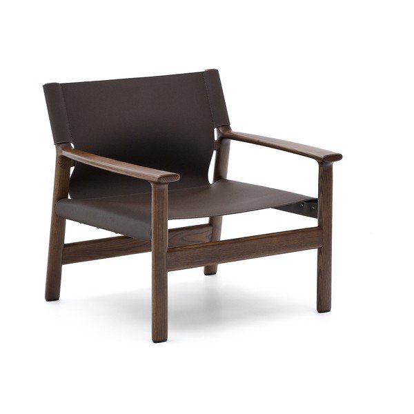 Temno rjav usnjen fotelj Jan – Kave Home