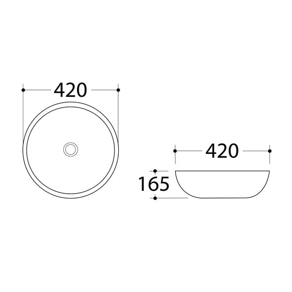 Siv keramičen okrogel umivalnik ø 42 cm Dalma – Sapho-image-3