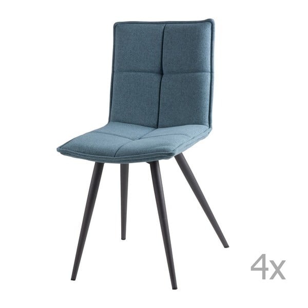 Komplet 4 svetlo modrih jedilnih stolov sømcasa Zoe