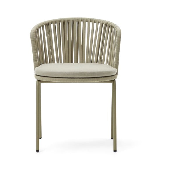 Bež kovinski vrtni stol Saconca - Kave Home-image-2