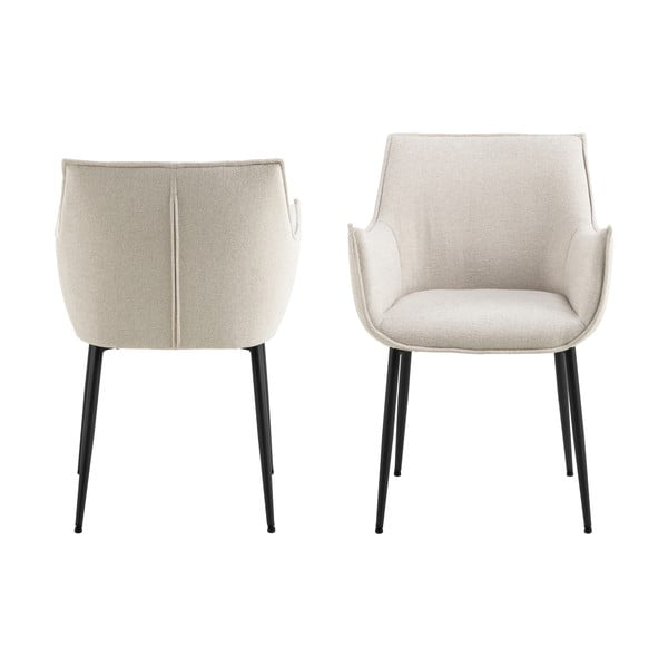 Kremno bel oblazinjen jedilni stol Bonita – Actona-image-4