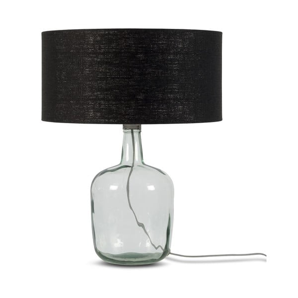 Namizna svetilka s črnim senčnikom in strukturo iz recikliranega stekla Good&Mojo Murano, ⌀ 47 cm