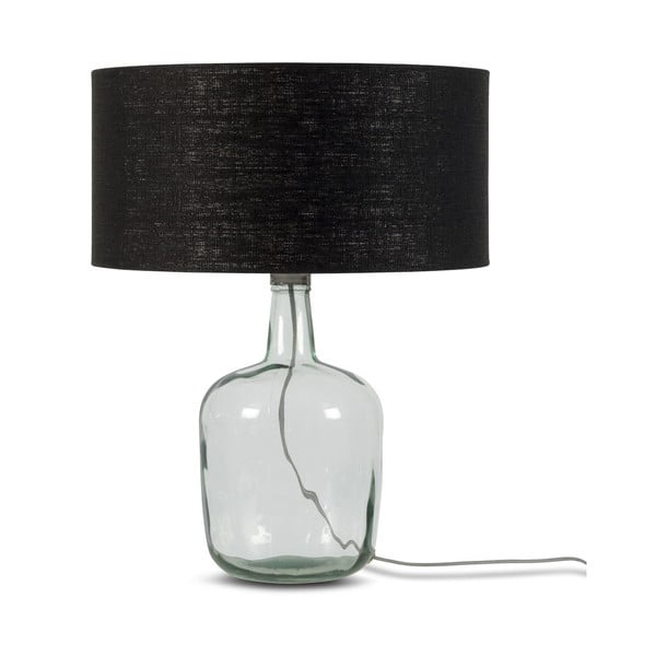 Namizna svetilka s črnim senčnikom in strukturo iz recikliranega stekla Good&Mojo Murano, ⌀ 47 cm