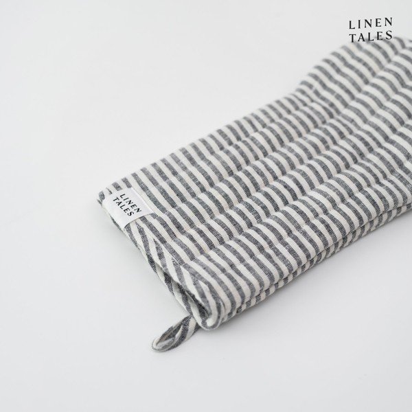 Lanena kuhinjska rokavica Thin Black Stripes – Linen Tales-image-3