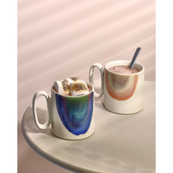 Modra/bež skodelica iz kamenine 390 ml Paint – Salt&Pepper-image-1