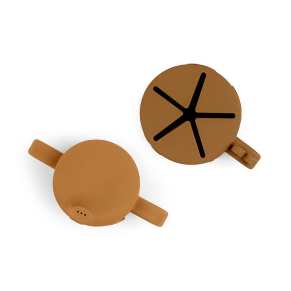 Rumeno-rjave silikonske otroške skodelice v kompletu 2 kos 0,12 l Friends - Done by Deer-image-2