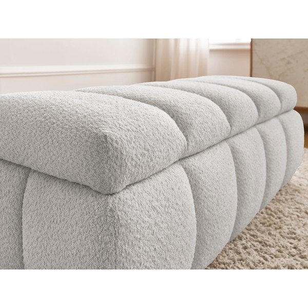 Svetlo siva klop iz tkanine bouclé – Bobochic Paris-image-1