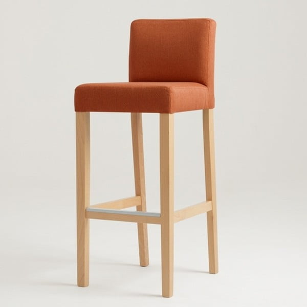 Oranžni barski stolček z naravnimi nogami Oblika po meri Wilton
