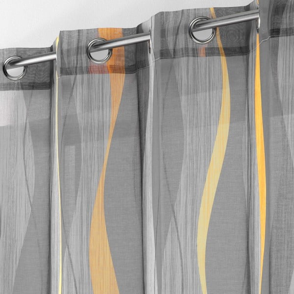 Siva prosojna zavesa iz tančice 140x240 cm Ondulys – douceur d'intérieur-image-1