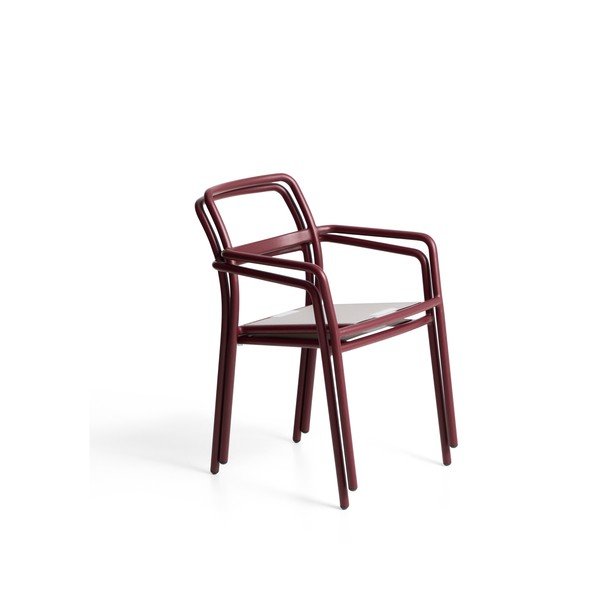 Bordo rdeč oblazinjen vrtni stol Linosa – Kave Home-image-4