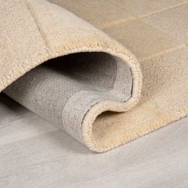 Bež volnena preproga 290x200 cm Checkerboard - Flair Rugs-image-2