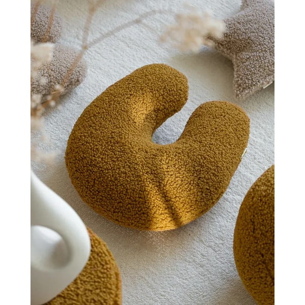 Rjava otroška blazina bouclé U – Wigiwama-image-1