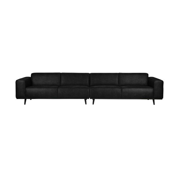 Črna zofa iz semiša BePureHome Statement, 372 cm