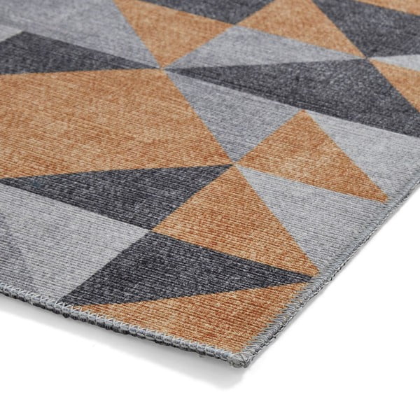 Oker rumeno-siva pralna preproga 61x120 cm Coral Yellow&Grey – Think Rugs-image-4