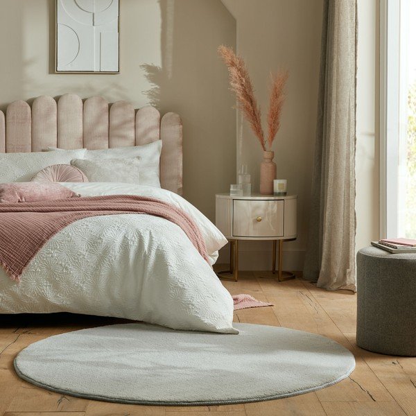 Svetlo siva okrogla preproga 133x133 cm – Flair Rugs-image-1