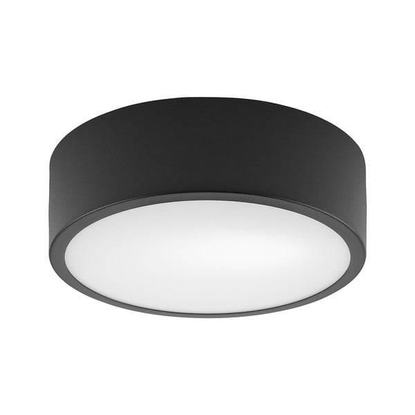 Črna stropna svetilka s steklenim senčnikom - LAMKUR