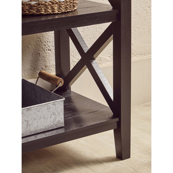 Črn regal iz masivnega bora 40x81x81 cm Heritage – Premier Housewares-image-4
