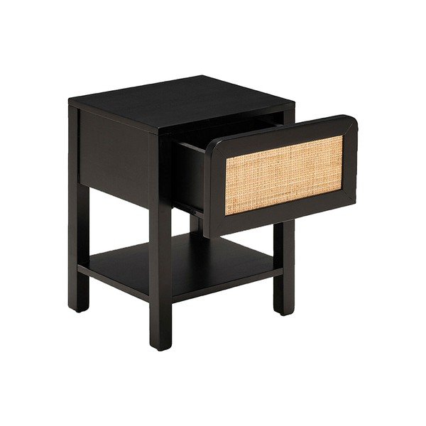 Črna lesena nočna omarica Leitmotiv Galant-image-1