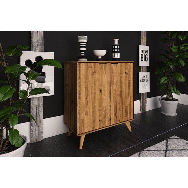 Visoka hrastova komoda 90x92 cm Greg - The Beds-image-4