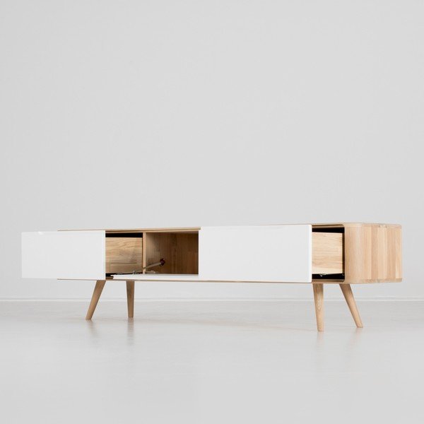 Televizijska mizica iz hrastovega lesa Gazzda Ena, 180 x 42 x 45 cm-image-1