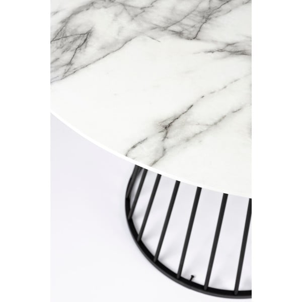 Okrogla jedilna miza z mizno ploščo v marmornem dekorju ø 110 cm Floris – White Label-image-1