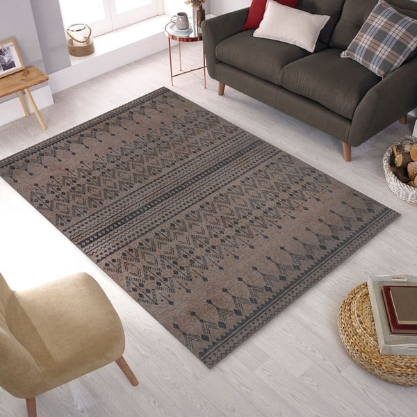 Rjava pralna preproga Flair Rugs MATCH NIKO, 170 x 240 cm-image-1