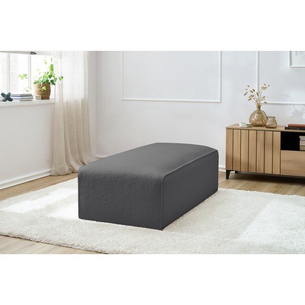 Temno siv modularni otoman iz tkanine bouclé Megeve – Bobochic Paris-image-4