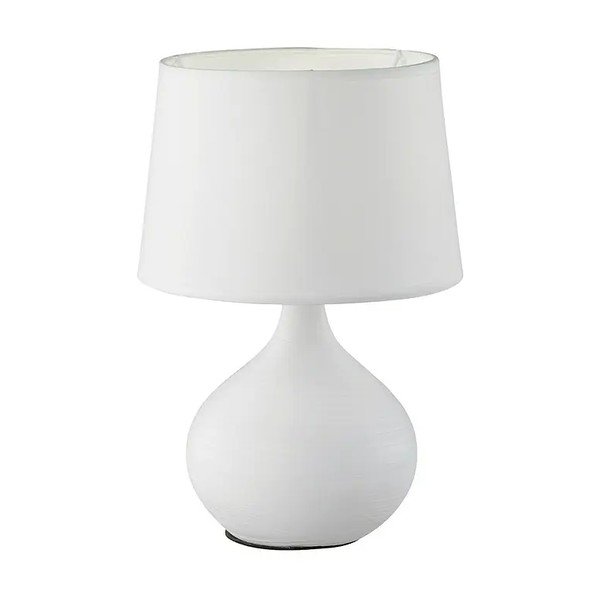 Bela namizna svetilka iz keramike in blaga Reality Martin, višina 29 cm