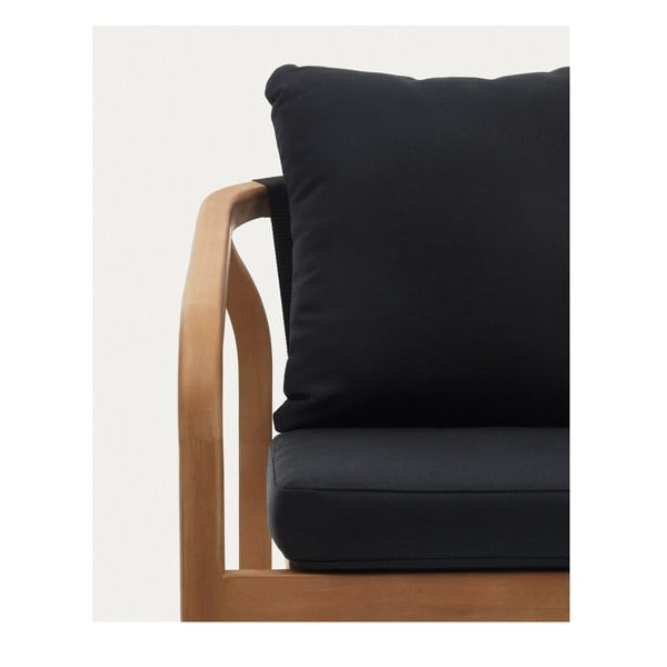 Črni/v naravni barvi vrtni stoli v kompletu 4 ks iz masivnega lesa/oblazinjeni Malaret – Kave Home-image-3