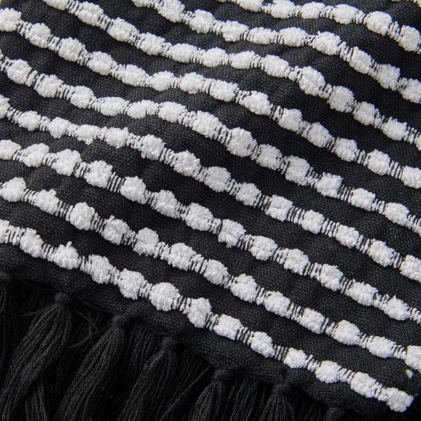 Črna odeja 125x150 cm Stab Stitch – Catherine Lansfield-image-2