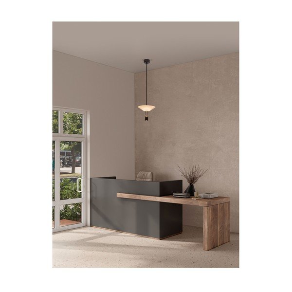 Mat črna aluminijasta LED viseča svetilka s senčilom iz akrilnega stekla ø 22 cm Anafi – Nova Luce-image-1