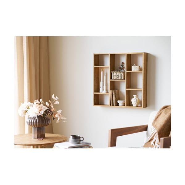 Večnivojska polica iz masivnega hrasta v naravni barvi 15 cm Townsville – House Nordic-image-1