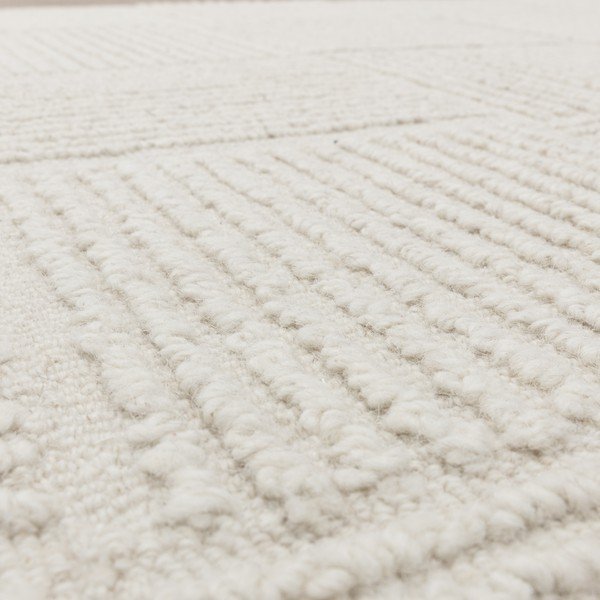 Slonokoščena ročno tkana volnena preproga 120x170 cm Zennith Grid – Asiatic Carpets-image-3
