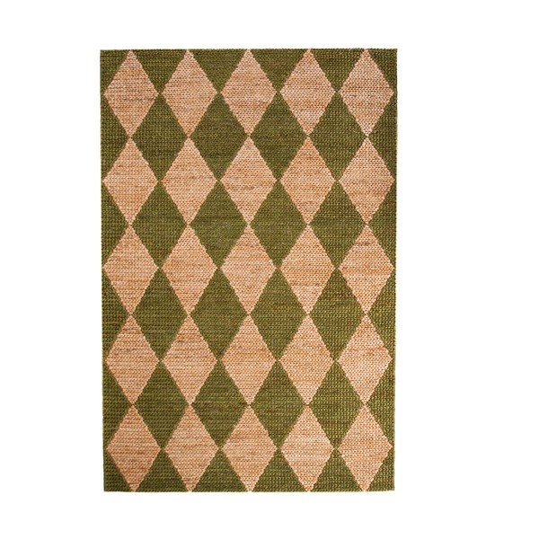 Ročno tkana preproga iz mešanice jute v zeleni in naravni barvi  120x170 cm Effie Diamond – Flair Rugs