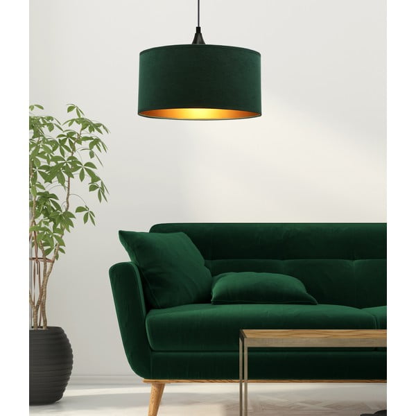 Modrozelena viseča svetilka s tekstilnim senčnikom ø 30 cm Maloto – Candellux Lighting-image-1
