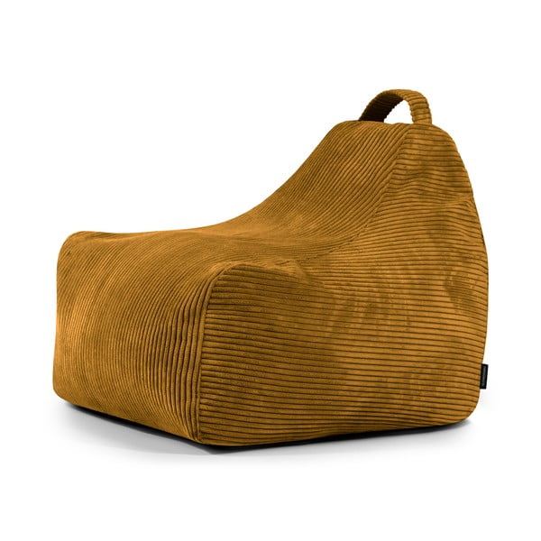 Gorčično rumena otroška vreča za sedenje iz rebrastega žameta Game Amuse – SLOWDOWN