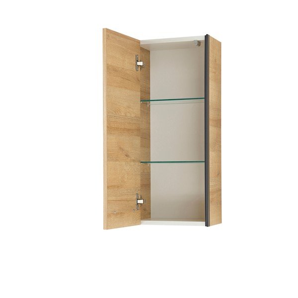 Stenska kopalniška omarica v hrastovem dekorju v naravni barvi 70x30 cm Quickset 395 – Pelipal-image-2
