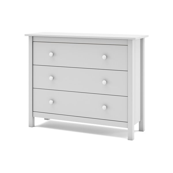 Bela nizka otroška komoda iz masivnega bora 100x80 cm Max – Marckeric-image-3