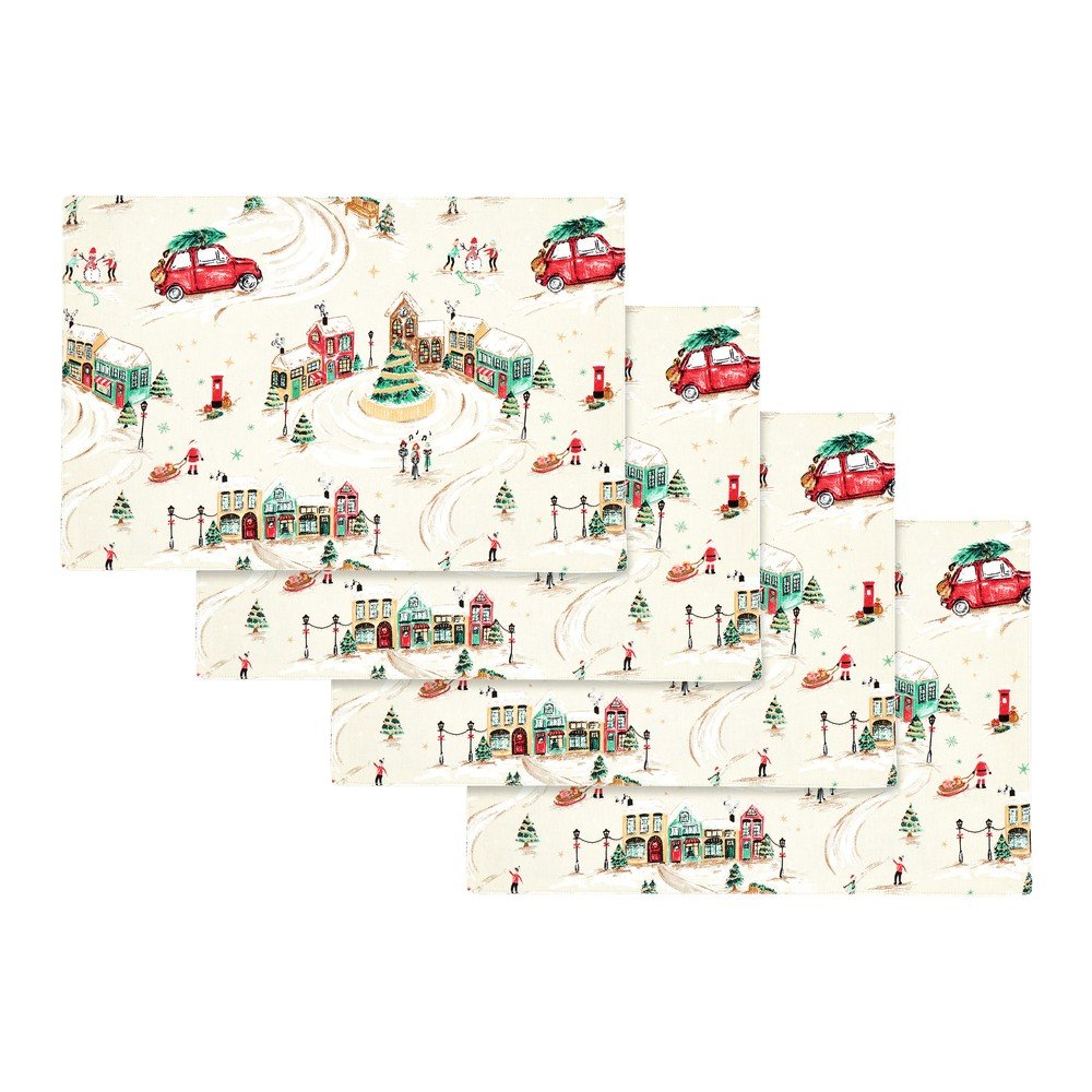 Bombažni pogrinjki v kompletu 4 ks 30x46 cm Christmas Town