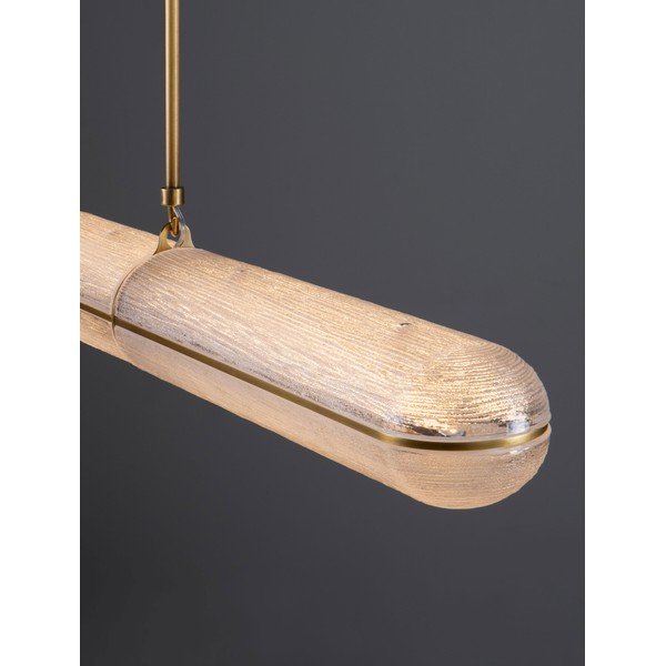 Medeninasta kovinska LED zatemnitvena viseča svetilka s steklenim senčilom Gloree – Nova Luce-image-3