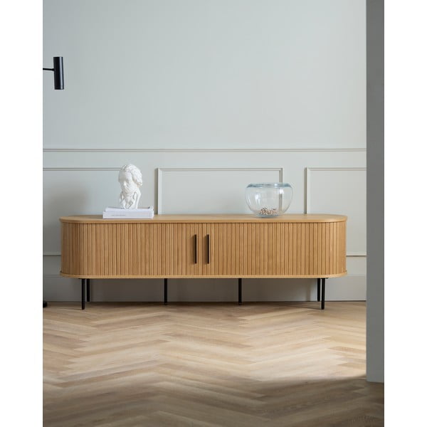 TV omarica v hrastovem dekorju 56x180 cm Nola – Unique Furniture-image-1