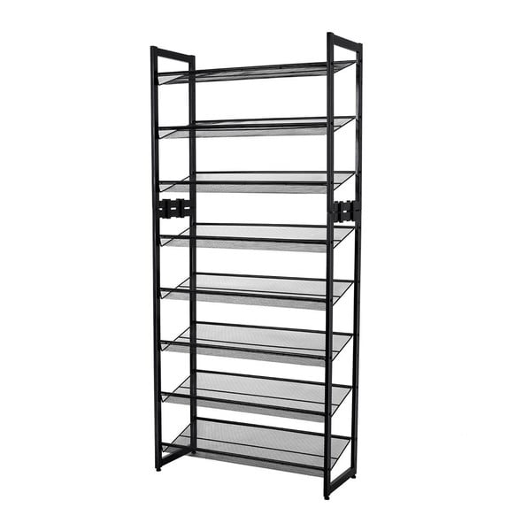 Črna kovinska polica za 15 parov čevljev Songmics-image-3