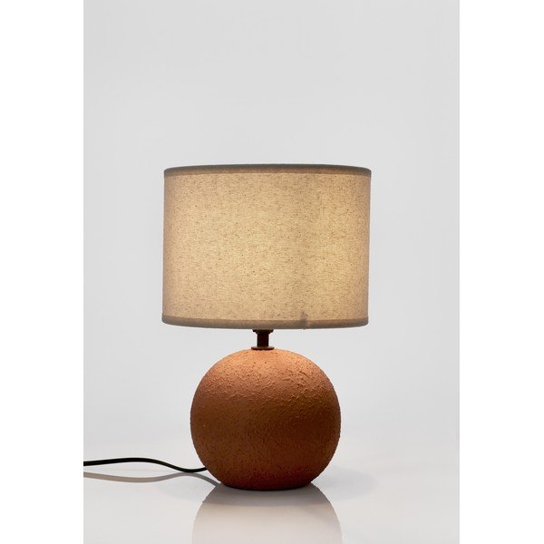 Keramična namizna svetilka v barvi terakote s tekstilnim senčilom (višina 32 cm) Irvin – Yes Everyday-image-1