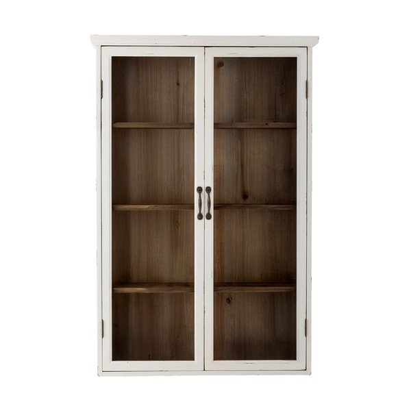 Bela stenska vitrina iz masivne jelke 81x122x18 cm Hazem – Bloomingville