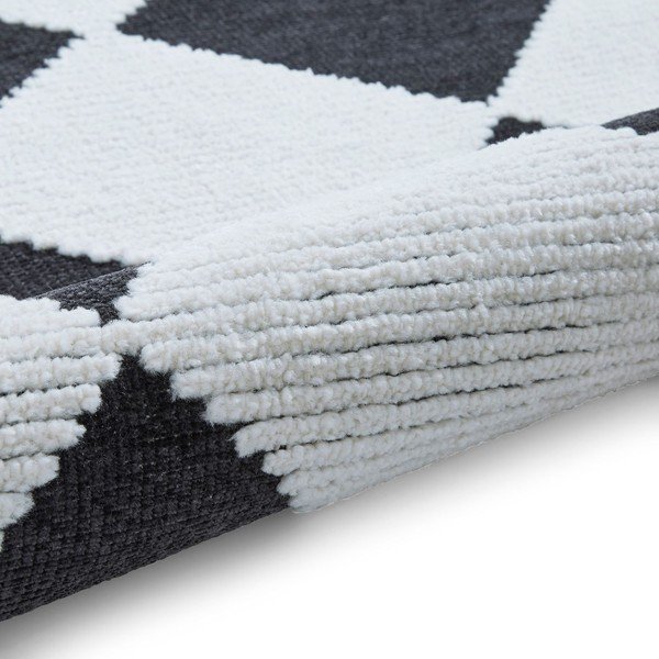 Črno-bela pralna preproga 80x150 cm Lyna Charcoal&White – Think Rugs-image-4