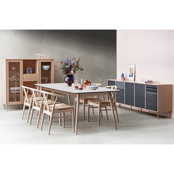 Črna raztegljiva jedilna miza s črno mizno ploščo 90x165 cm Meza – Hammel Furniture-image-1