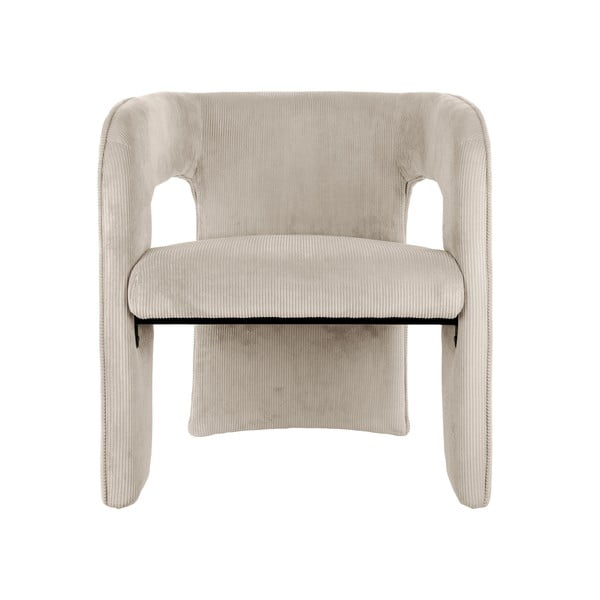 Bež fotelj iz rebrastega žameta Vigor – Leitmotiv-image-2